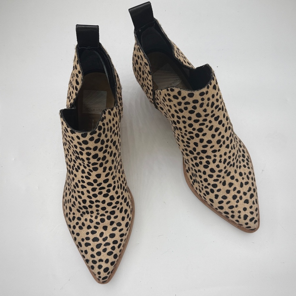 Dolce Vita Santo II Animal Print Heel Booties Boots S-462 Sz 8 - Picture 3 of 11